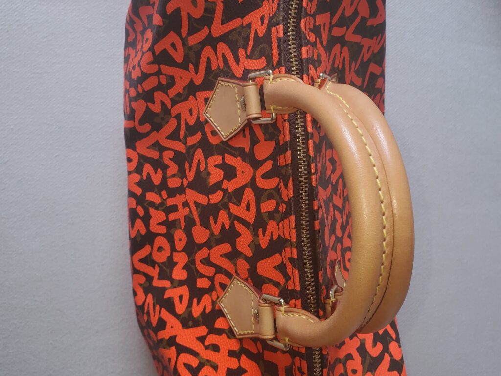 Louis Vuitton Vuitton Speedy bag 30 graffiti Orange Leather Cloth